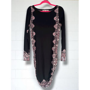 Rachel Roy Women's Small Black Jewel Box Combo Multicolored Bodycon Midi Dress